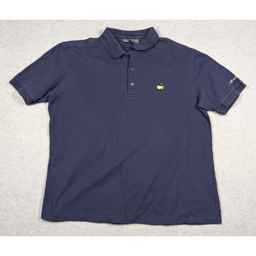 Masters Collection Men‎ Shirt XL Logo Pima Cotton Preppy Golf Performance Blue